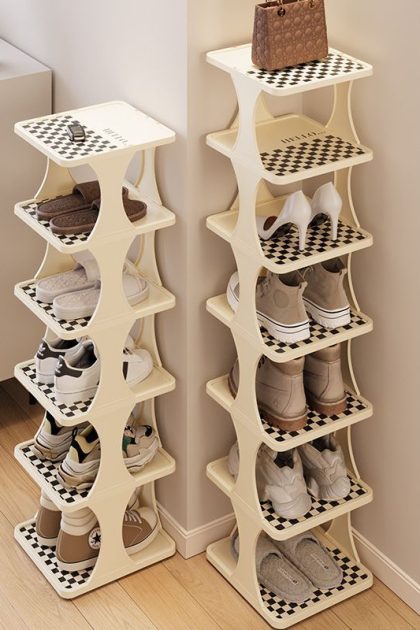 Stackable Shoe Rack Multi-Layer Storage Rack Plastic Shoe